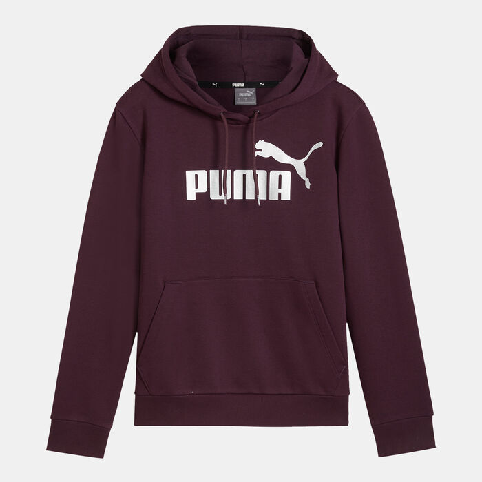 PUMA Women's Essentials+ Metallic Logo Hoodie Red PUMA Women's Essentials+ Metallic Logo Hoodie Red image number 0