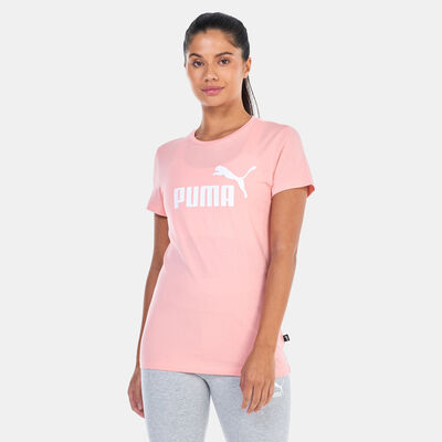 PUMA Women's Essentials Logo T-Shirt Pink