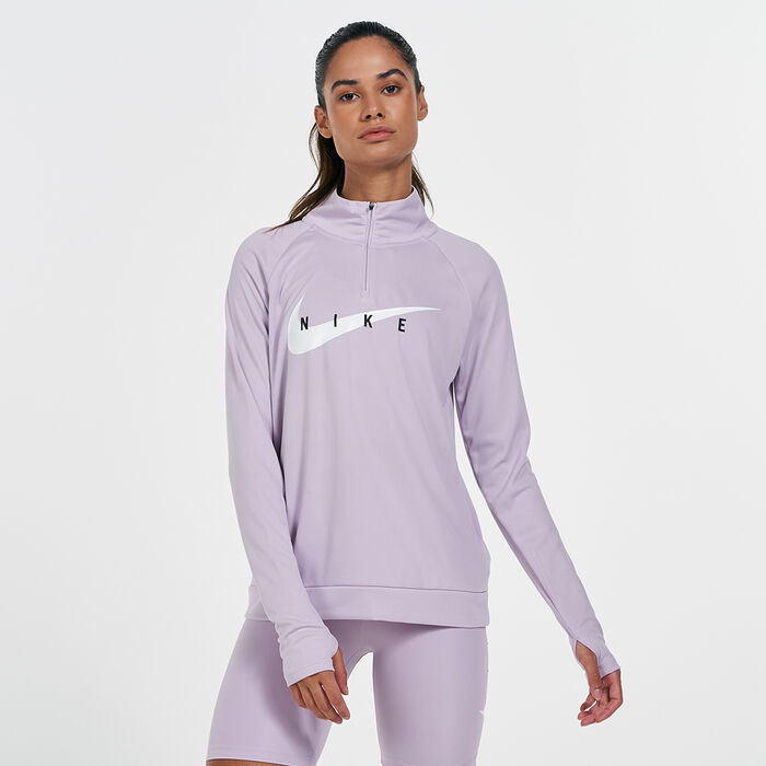 Nike Women's Swoosh Run Midlayer Top Purple Nike Women's Swoosh Run Midlayer Top Purple image number 0