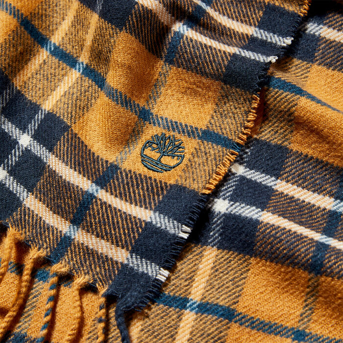 Timberland Men's Plaid Scarf Brown Timberland Men's Plaid Scarf Brown image number 3
