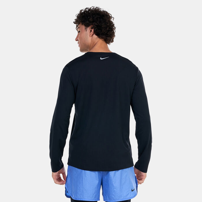 Nike Men's Miler Flash Dri-FIT UV Running Top Black Nike Men's Miler Flash Dri-FIT UV Running Top Black image number 1