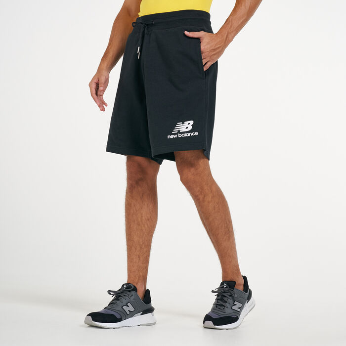 New Balance Men's Essentials Stacked Logo Shorts Black New Balance Men's Essentials Stacked Logo Shorts Black image number 0