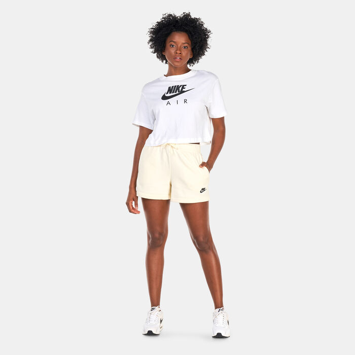 Nike Women's Sportswear Club Fleece Mid-Rise Shorts Ivory image number 2