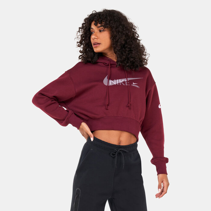 Nike Women's Sportswear Swoosh Fleece Hoodie Red Nike Women's Sportswear Swoosh Fleece Hoodie Red image number 0