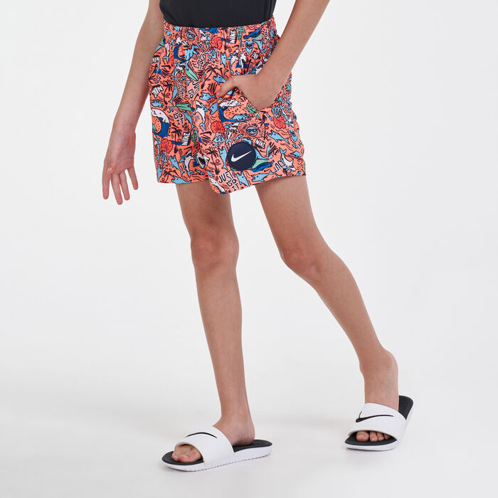 Nike Swim Kids' Shark Party Lap 4-Inches Volley Shorts yellow image number 0