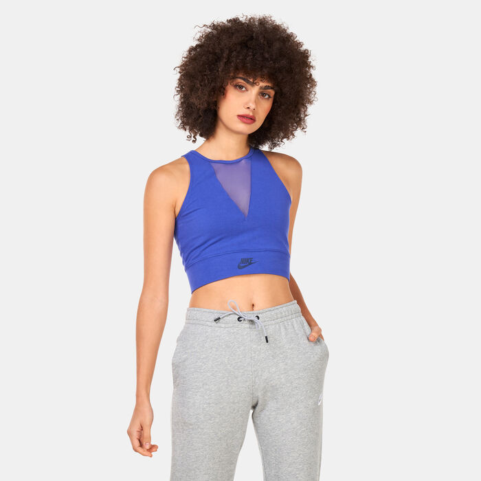 Nike Women's Sportswear Crop Dance Tank Top Blue Nike Women's Sportswear Crop Dance Tank Top Blue image number 0
