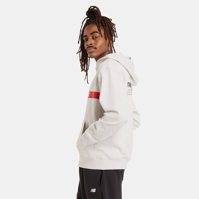 New Balance Men's Athletics French Terry Player Hoodie White New Balance Men's Athletics French Terry Player Hoodie White image number 2