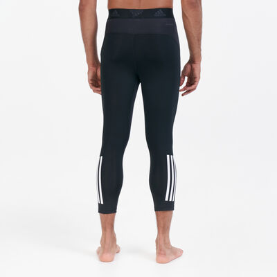 adidas Men's Techfit 3/4 3-Stripes Tights Black