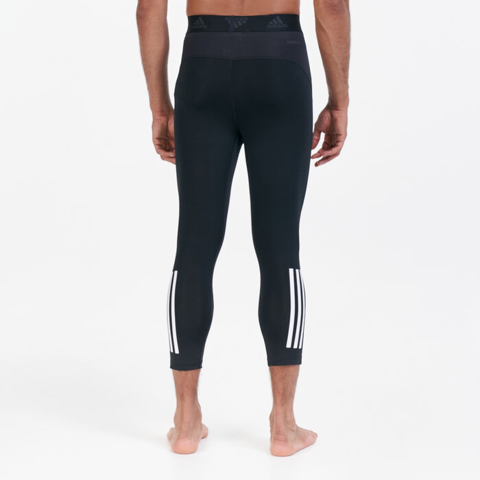 adidas Men's Techfit 3/4 3-Stripes Tights Black adidas Men's Techfit 3/4 3-Stripes Tights Black image number 1