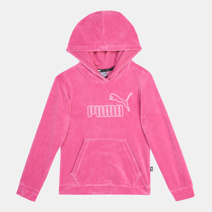 PUMA Kids' Essentials+ Velour Pullover Hoodie Pink PUMA Kids' Essentials+ Velour Pullover Hoodie Pink image number 0