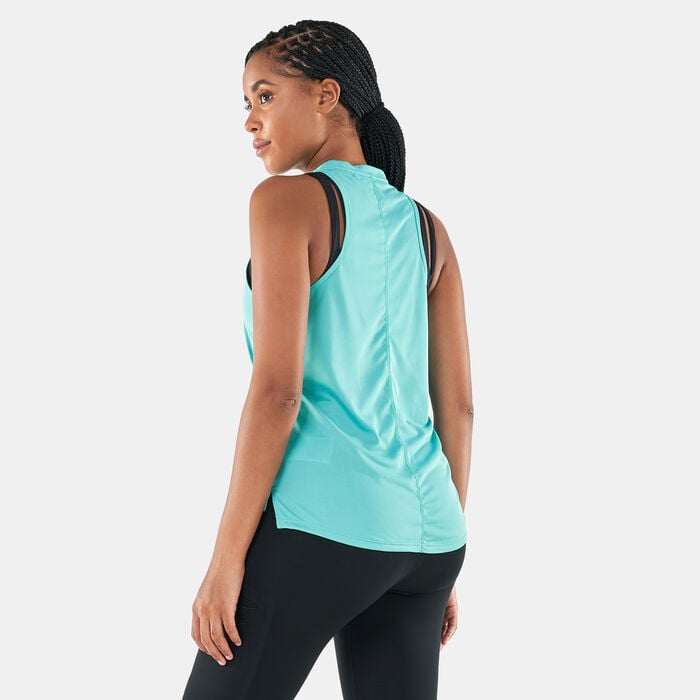 Nike Women's Dri-FIT Swoosh Running Tank Top Green Nike Women's Dri-FIT Swoosh Running Tank Top Green image number 1
