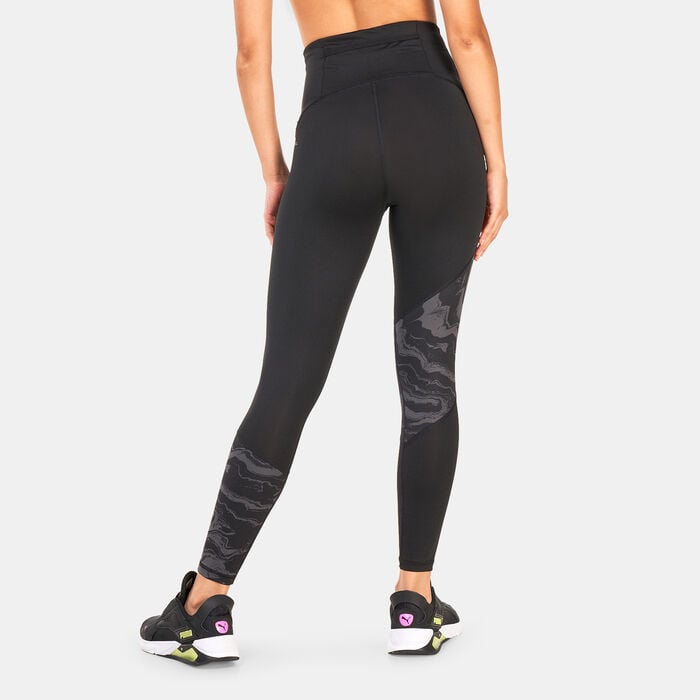PUMA Women's Graphic 7/8 Running Leggings Black PUMA Women's Graphic 7/8 Running Leggings Black image number 1