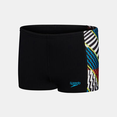 Speedo Kids' Digital Panel Swimming Shorts Black