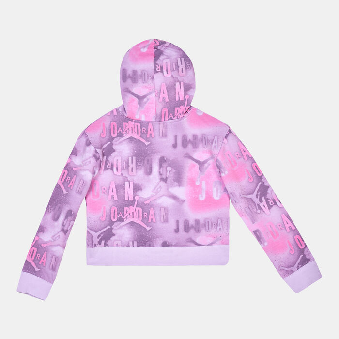 Jordan Kids' Essentials Printed Boxy Pullover Hoodie (Older Kids) Purple image number 1
