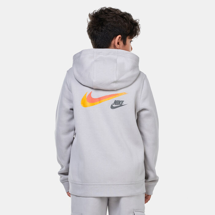 Nike Kids' Sportswear Fleece Full-Zip Graphic Hoodie Grey Nike Kids' Sportswear Fleece Full-Zip Graphic Hoodie Grey image number 1