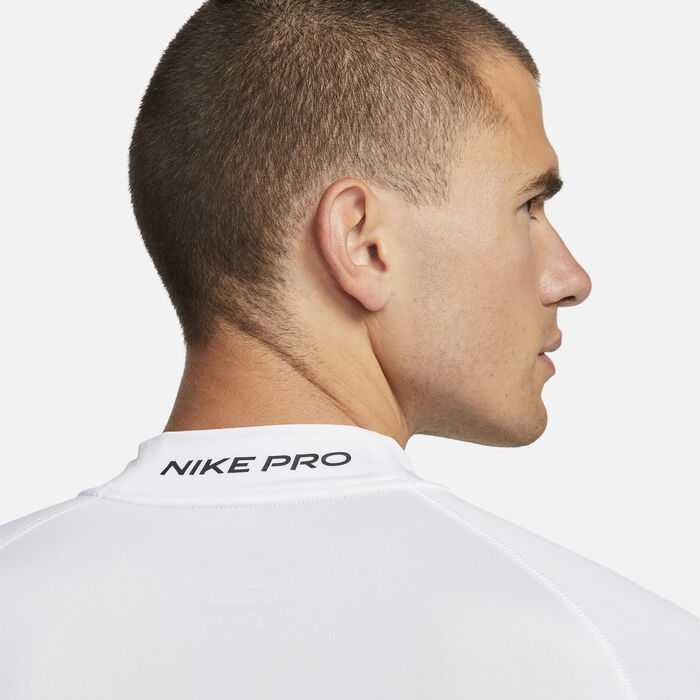 Nike Men's Pro Dri-FIT Fitness Mock-Neck Top White image number 4