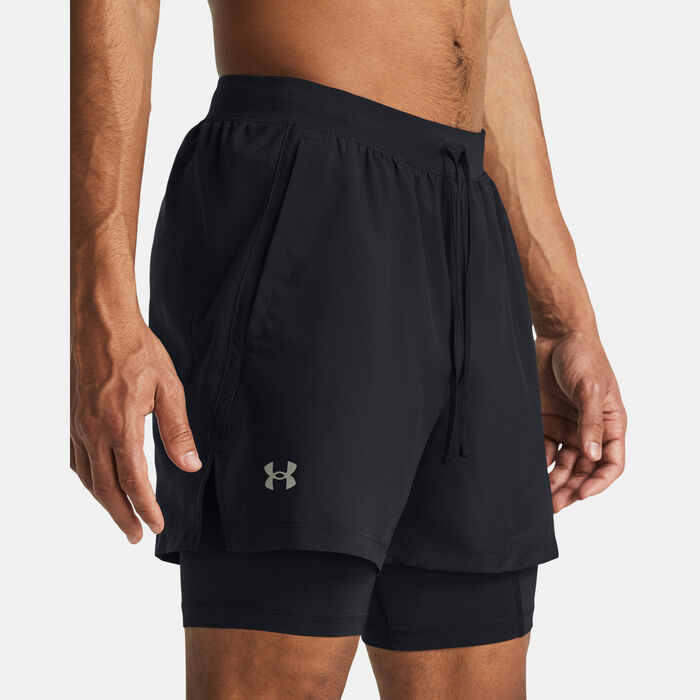Under Armour Men's Launch 2-in-1 Running Shorts Black image number 3