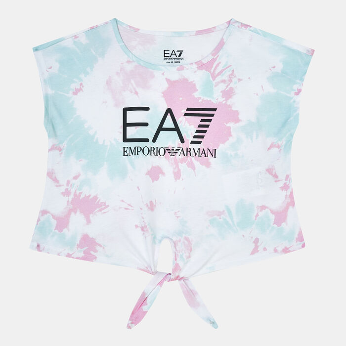 EA7 Emporio Armani Kids' Graphic Crop T-Shirt Blue EA7 Emporio Armani Kids' Graphic Crop T-Shirt Blue image number 0