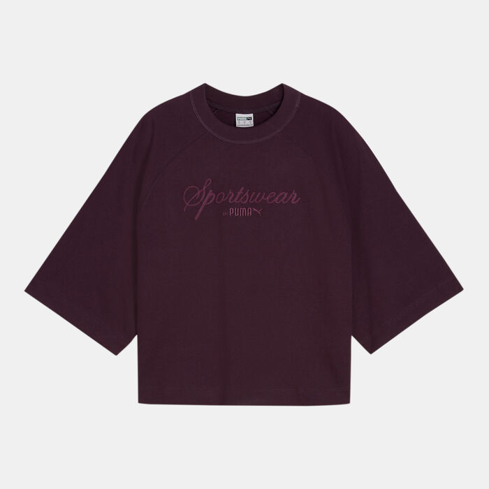 PUMA Women's Classics + T-Shirt Purple PUMA Women's Classics + T-Shirt Purple image number 0