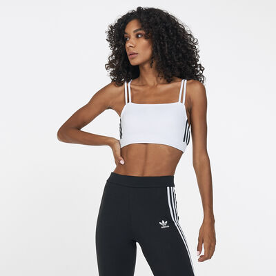 adidas Originals Women's Adicolor Classics Bra Top White adidas Originals Women's Adicolor Classics Bra Top White