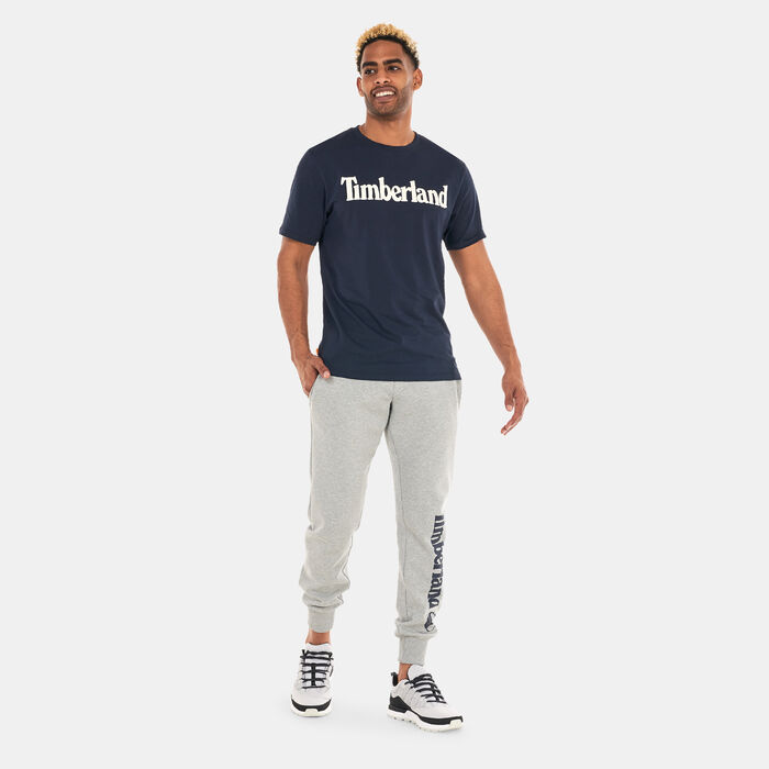 Timberland Men's Linear Logo Non-Ringer T-Shirt Blue Timberland Men's Linear Logo Non-Ringer T-Shirt Blue image number 2