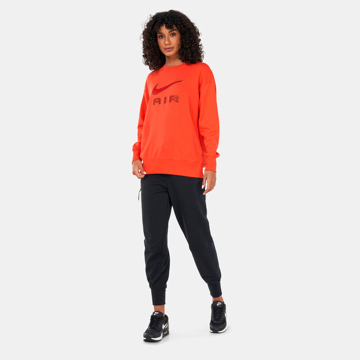 Nike Women's Sportswear Fleece Crew Sweatshirt Orange Nike Women's Sportswear Fleece Crew Sweatshirt Orange image number 2