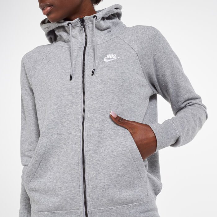 Nike Women's Fall Essential FZ Hoodie Grey Nike Women's Fall Essential FZ Hoodie Grey image number 3