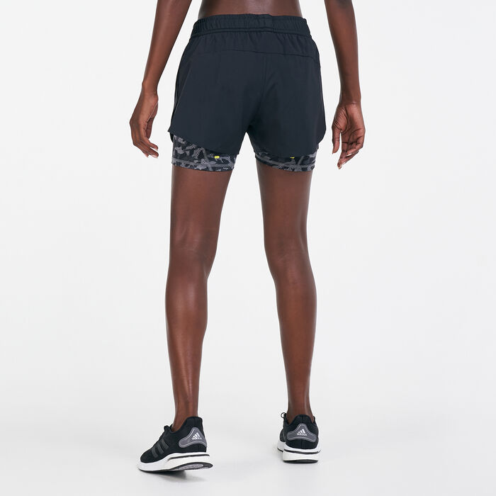 adidas Women's Fast Two-in-One Shorts Black adidas Women's Fast Two-in-One Shorts Black image number 1
