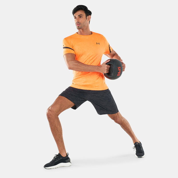 Under Armour Men's UA Rush 2.0 Emboss T-Shirt Orange Under Armour Men's UA Rush 2.0 Emboss T-Shirt Orange image number 2