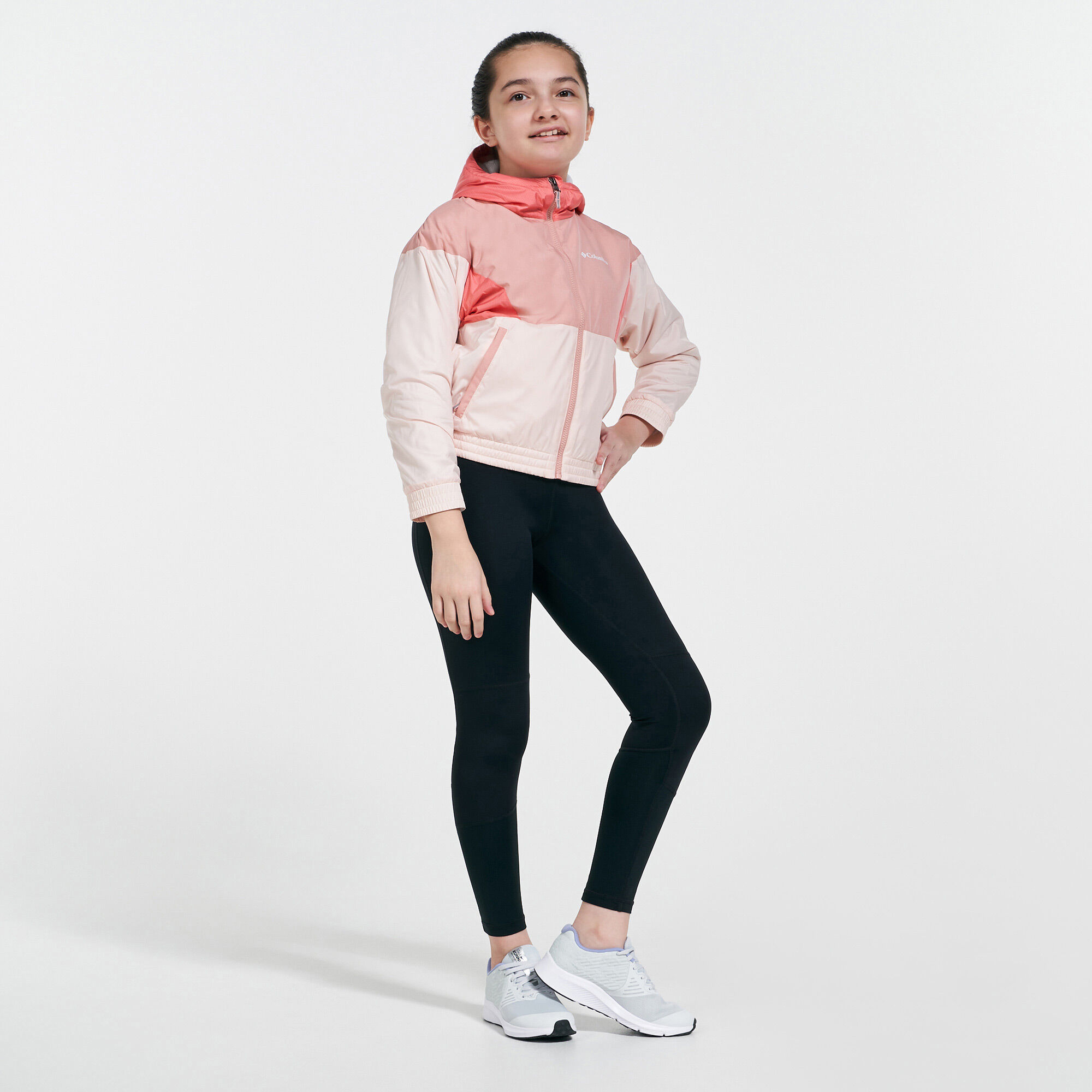Kids Side Hill Lined Windbreaker Jacket Pink Columbia in Qatar SSS