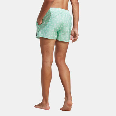 adidas Men's Logo Print CLX Swim Shorts Green