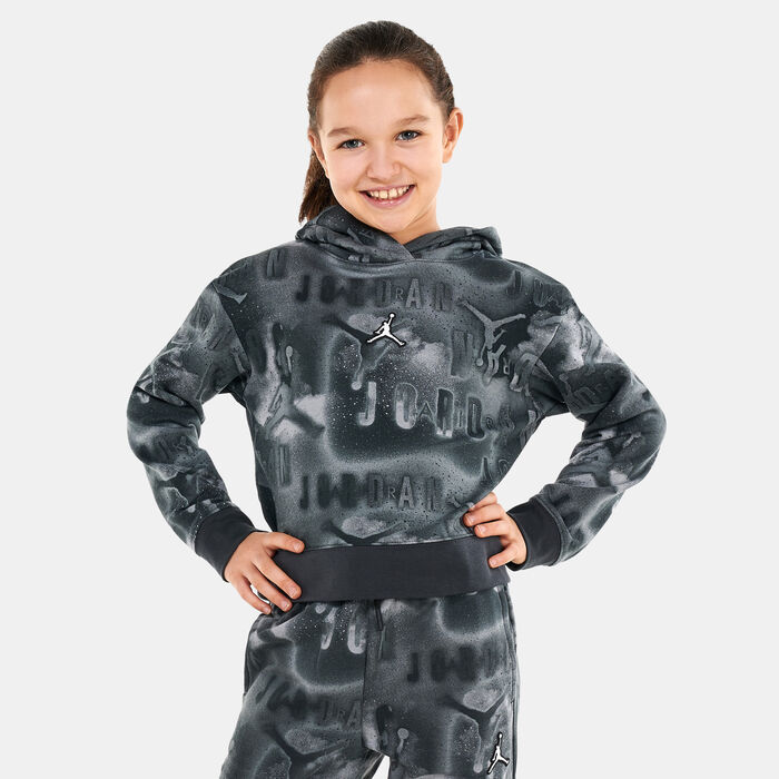 Jordan Kids' Essentials Printed Boxy Pullover Hoodie (Older Kids) Black Jordan Kids' Essentials Printed Boxy Pullover Hoodie (Older Kids) Black image number 0