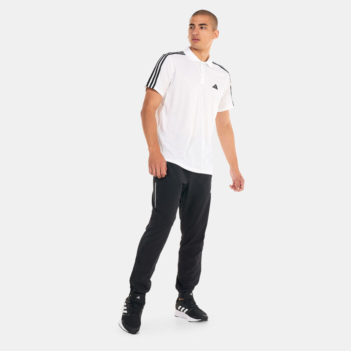 adidas Men's Train Essentials Piqué 3-Stripes Training Polo Shirt White adidas Men's Train Essentials Piqué 3-Stripes Training Polo Shirt White image number 2