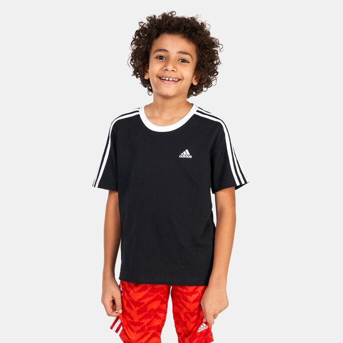 adidas Kids' Essentials 3-Stripes Boyfriend T-Shirt Black adidas Kids' Essentials 3-Stripes Boyfriend T-Shirt Black image number 0