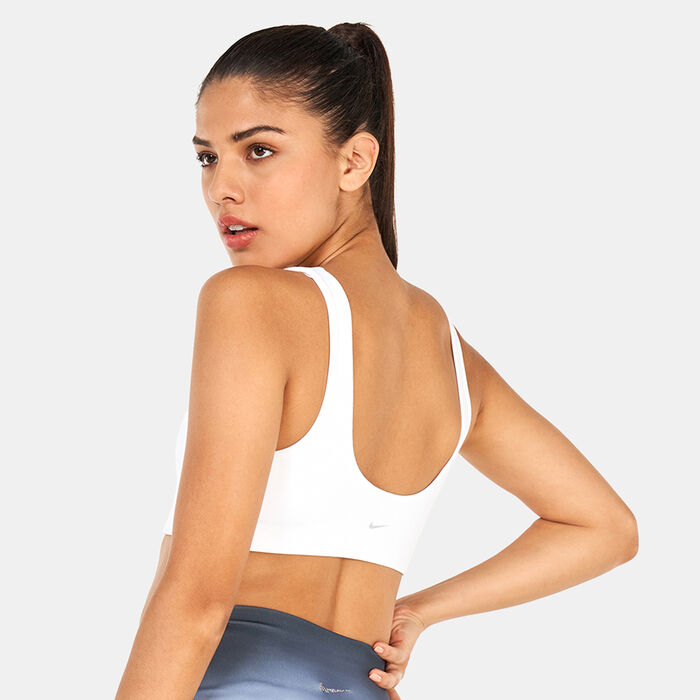 Nike Women's Dri-FIT Alate All U Light-Support Training Sports Bra White Nike Women's Dri-FIT Alate All U Light-Support Training Sports Bra White image number 1