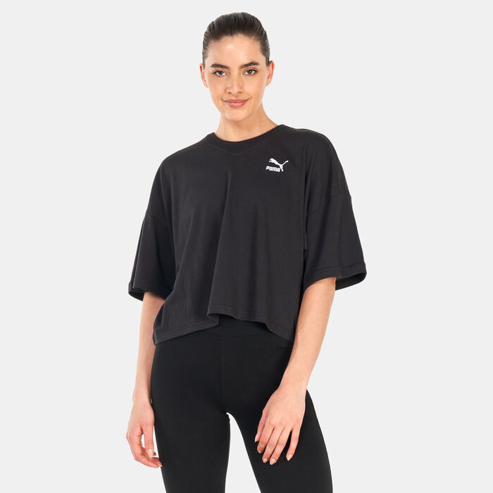 PUMA Women's Classics Oversized T-Shirt Black PUMA Women's Classics Oversized T-Shirt Black image number 0