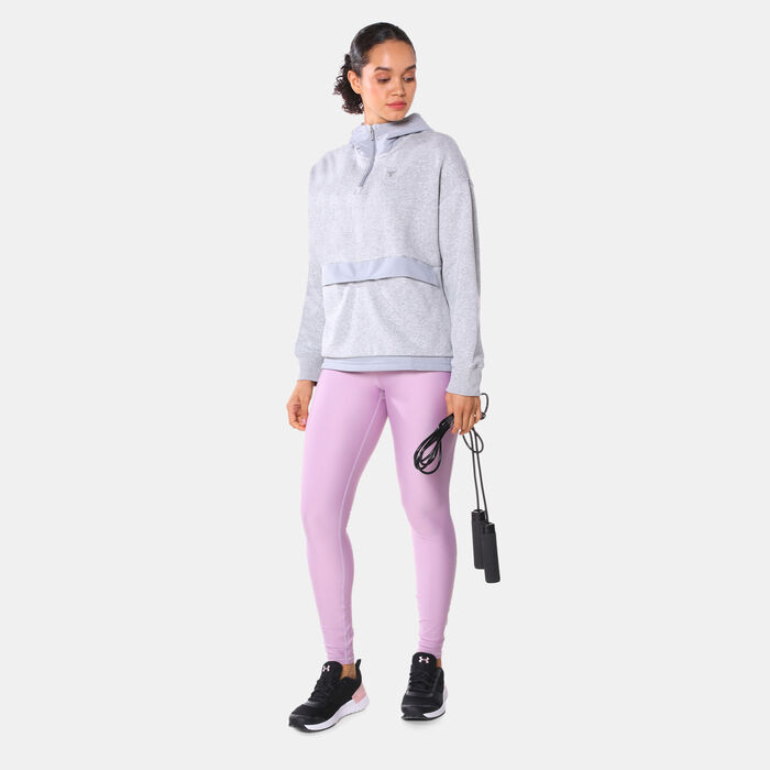 Under Armour Women’s Project Rock Fleece Hoodie Grey Under Armour Women’s Project Rock Fleece Hoodie Grey image number 2