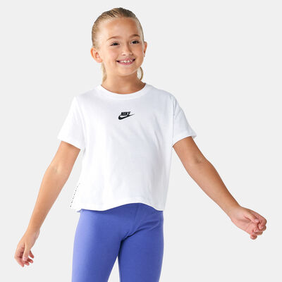 Nike Kids' Sportswear Repeat Cropped T-Shirt White