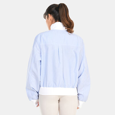 adidas Originals Women's Premium Essentials Poplin Stripe Track Jacket Blue