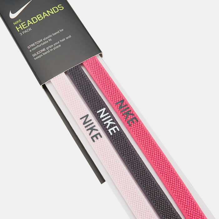 Nike Women's Elastic Headband (3 Pack) Pink image number 1