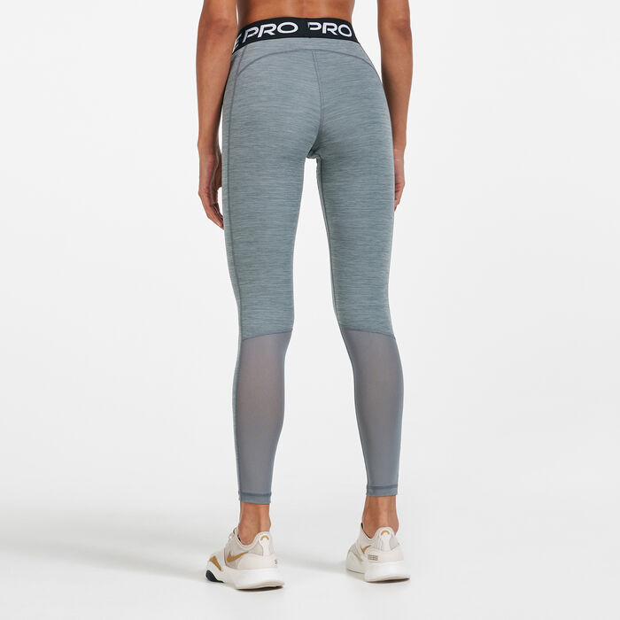 Nike Women's Pro Mid-Rise Mesh-Panelled Leggings Grey Nike Women's Pro Mid-Rise Mesh-Panelled Leggings Grey image number 1