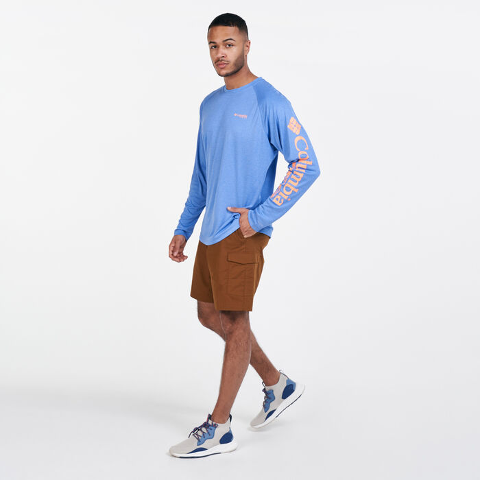 Columbia Men's PFG Terminal Tackle™ Heather Long Sleeve T-Shirt Blue image number 2