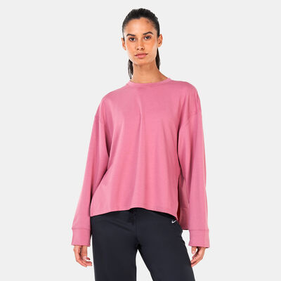 Nike Women's Yoga Dri-FIT Crew Sweatshirt Pink