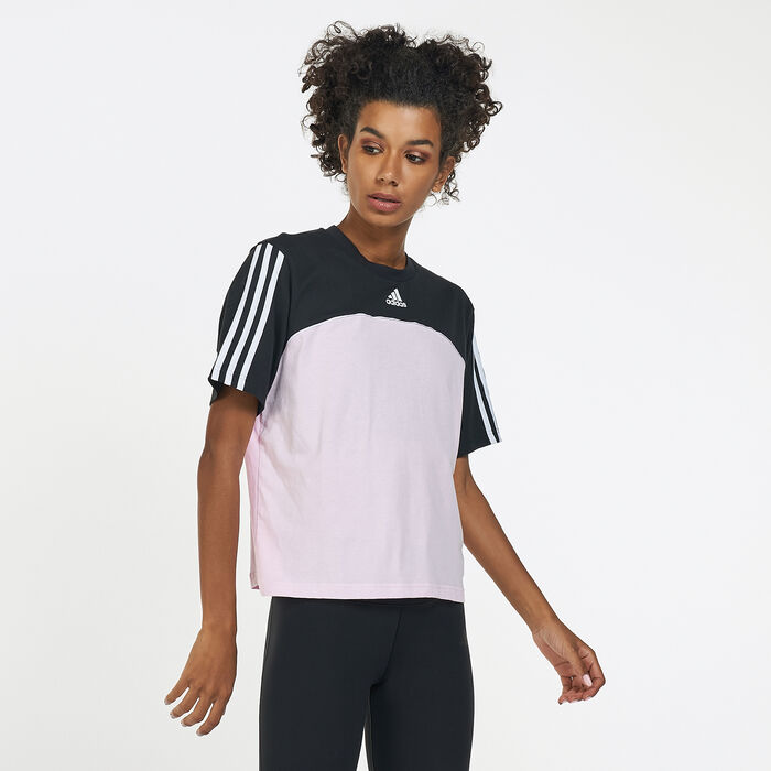 adidas Women's Colourblocked Boyfriend T-Shirt Black adidas Women's Colourblocked Boyfriend T-Shirt Black image number 0