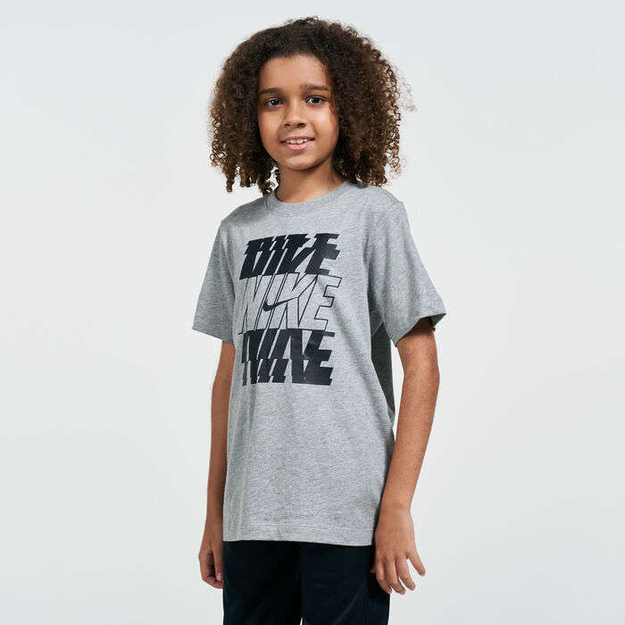 Nike Kids' Sportwear Stack T-Shirt Grey Nike Kids' Sportwear Stack T-Shirt Grey image number 0
