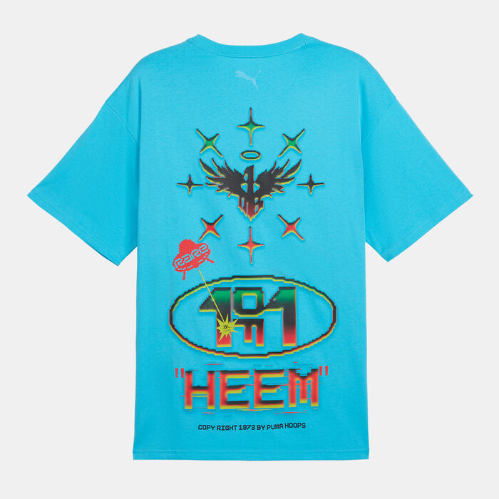 PUMA Men's MELO 1Love II Basketball T-Shirt Blue PUMA Men's MELO 1Love II Basketball T-Shirt Blue image number 1