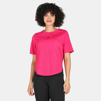 Reebok Women's United By Fitness Perforated T-Shirt Pink Reebok Women's United By Fitness Perforated T-Shirt Pink