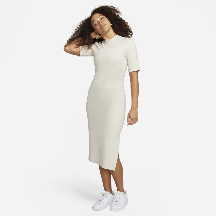 Nike Women's Sportswear Essential Midi Dress Ivory Nike Women's Sportswear Essential Midi Dress Ivory image number 0