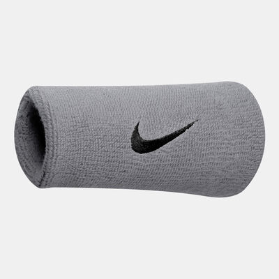Nike Men's Swoosh Doublewide Wristband Grey