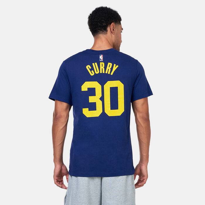 Jordan Men's Golden State Warriors Statement Edition Basketball T-Shirt Blue image number 1